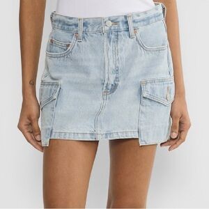 Aritzia Light Blue Denim Mini Skirt